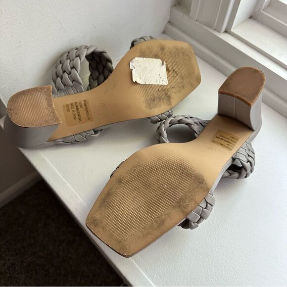 Gray Braided Sandal Heels, Anne Klein, Size 10 - Picture 10 of 11